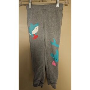 Cat&jack Gray Shark Jogger Pants Kids Toddler Applique Cotton Blend